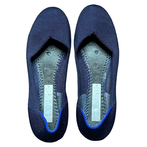 Rothy’s The Flat Rounded Toe Ballet Flat in Navy Blue Size 7 - Picture 6 of 9